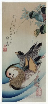 Utagawa Hiroshige Painting - Dos patos mandarines 1838 Utagawa Hiroshige Ukiyoe